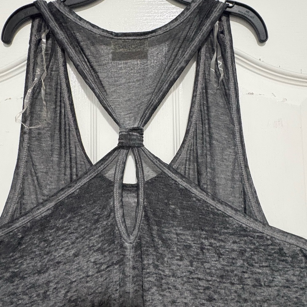 Charcoal Gray Tank w/American Flag Heart - Picture 5 of 5